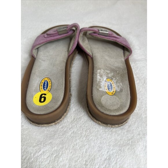 Dr. Scholls Pink Suede Slip-On Sandals With Adjustable Strap Size 9 - Picture 5 of 6